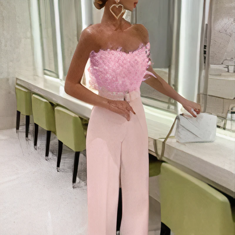 Modischer Pelz- Jumpsuit für Damen | Eleganter - Image 3