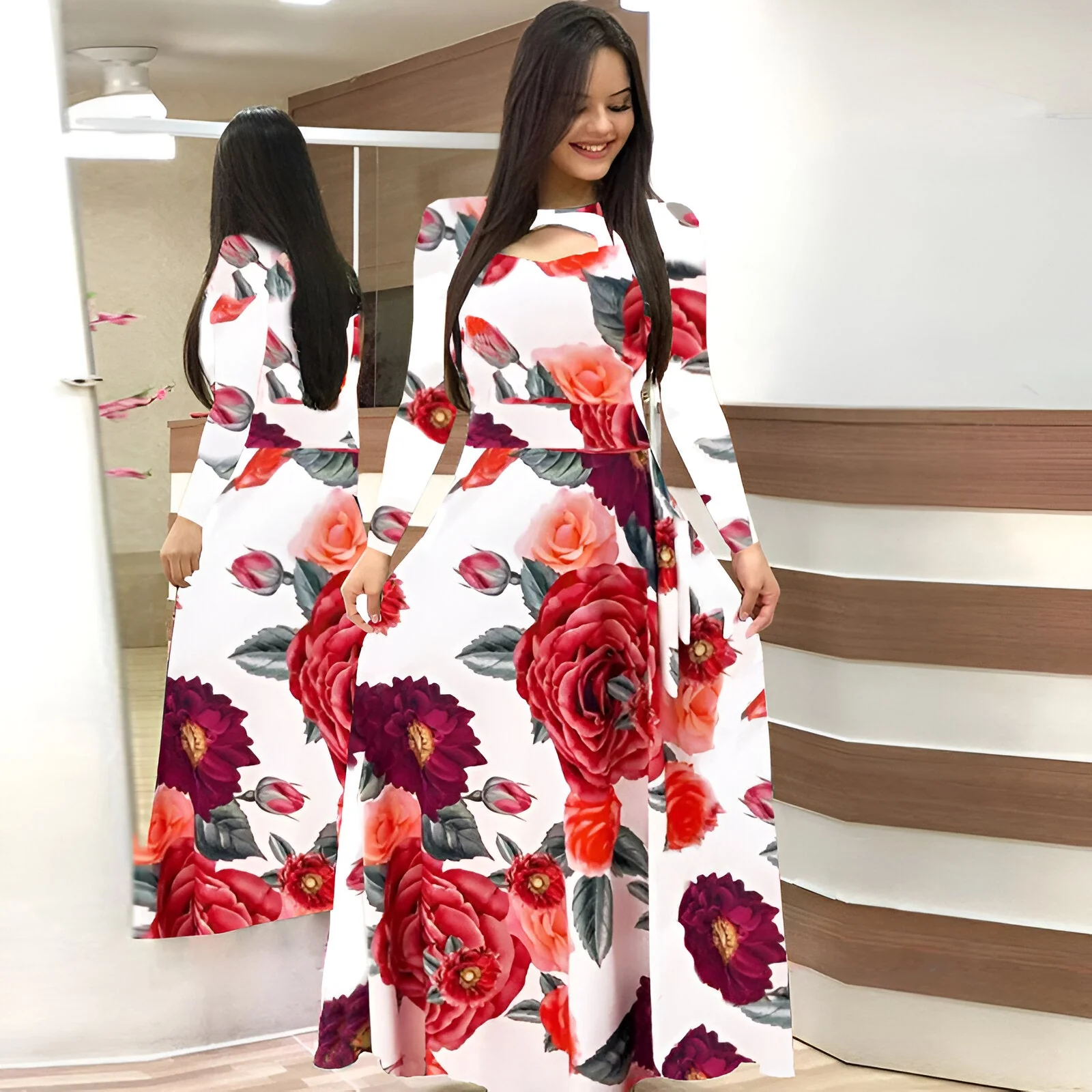Monika | Elegantes Blumen-Maxikleid für den Herbst - Image 6