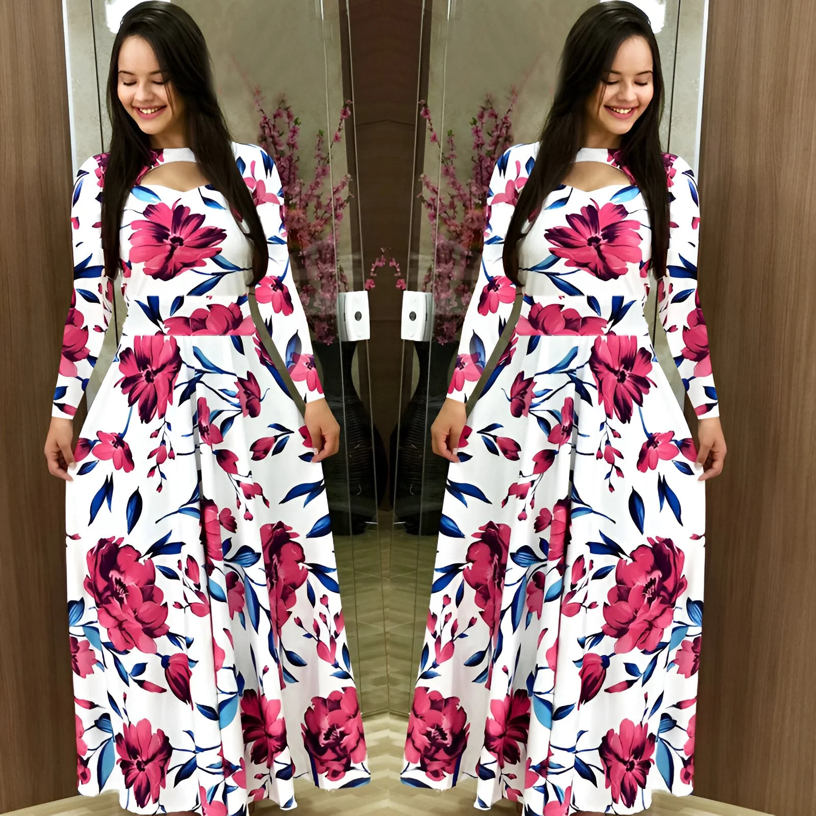Monika | Elegantes Blumen-Maxikleid für den Herbst - Image 9