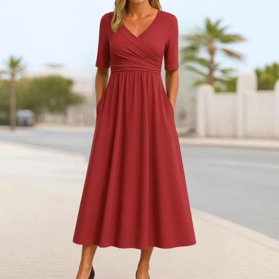 Monique | Kurzärmliges Crossover-Kleid - Image 2