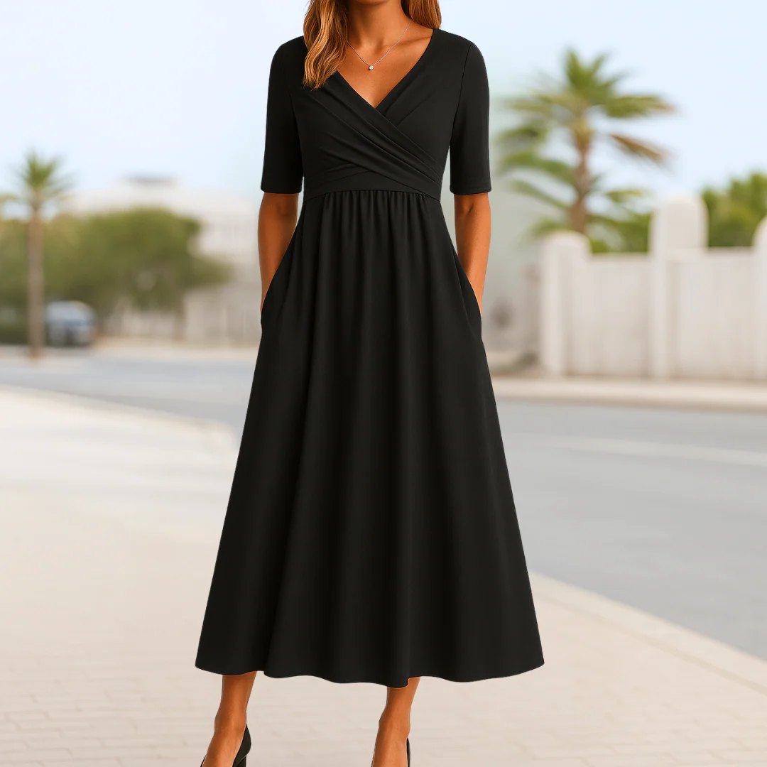 Monique | Kurzärmliges Crossover-Kleid - Image 3