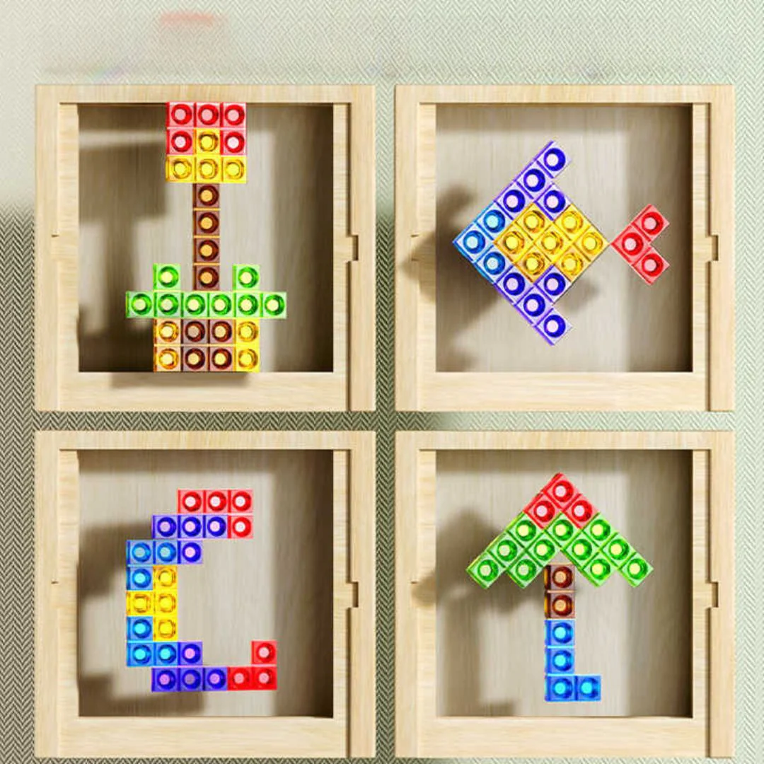 Nachhaltiges Holzpuzzlespiel – Umweltfreundliches Tetris-Bausteinspielzeug für Familienspaß und Lernen - Image 3