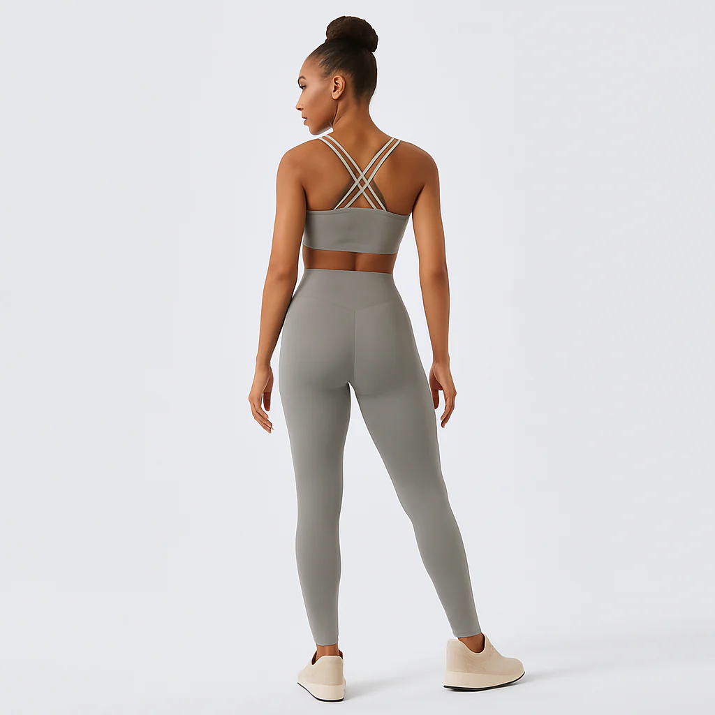 Nahtloses Yoga- und Pilates-Set für Damen – Leggings und Top mit hoher Taille, 2-teilige Activewear - Image 3