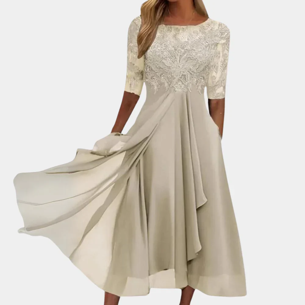 Naida – Elegantes Midikleid aus Spitze und Chiffon - Image 3