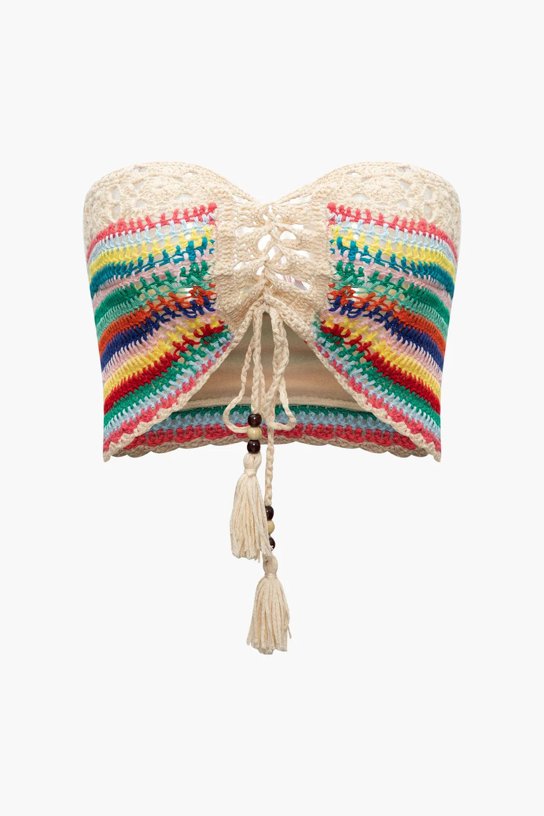 Naila | Boho-Strick-Zweiteiler mit Bustier & Shorts - Image 2