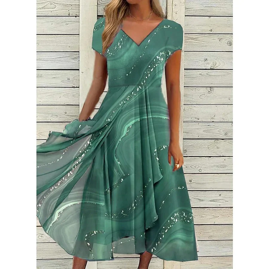 Naomi | Midi Dress with V-Neck - Image 2