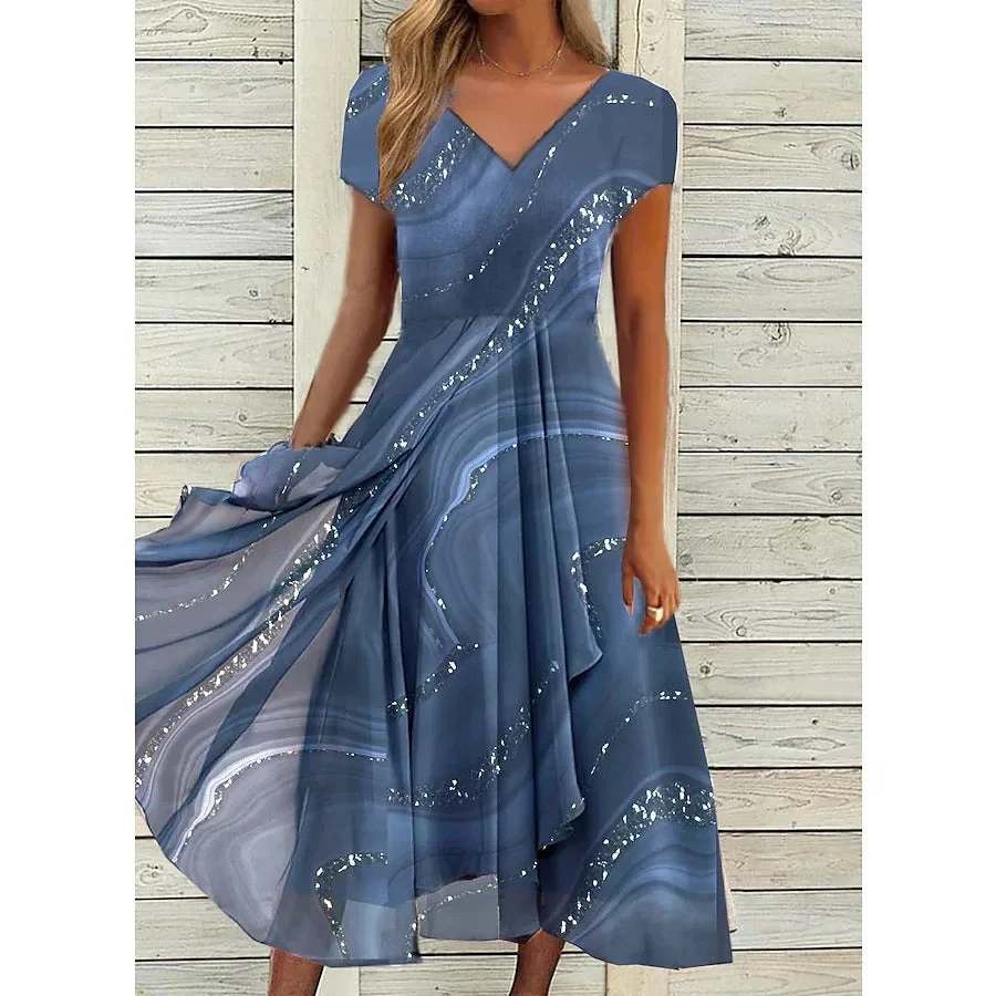 Naomi | Midi Dress with V-Neck - Image 3