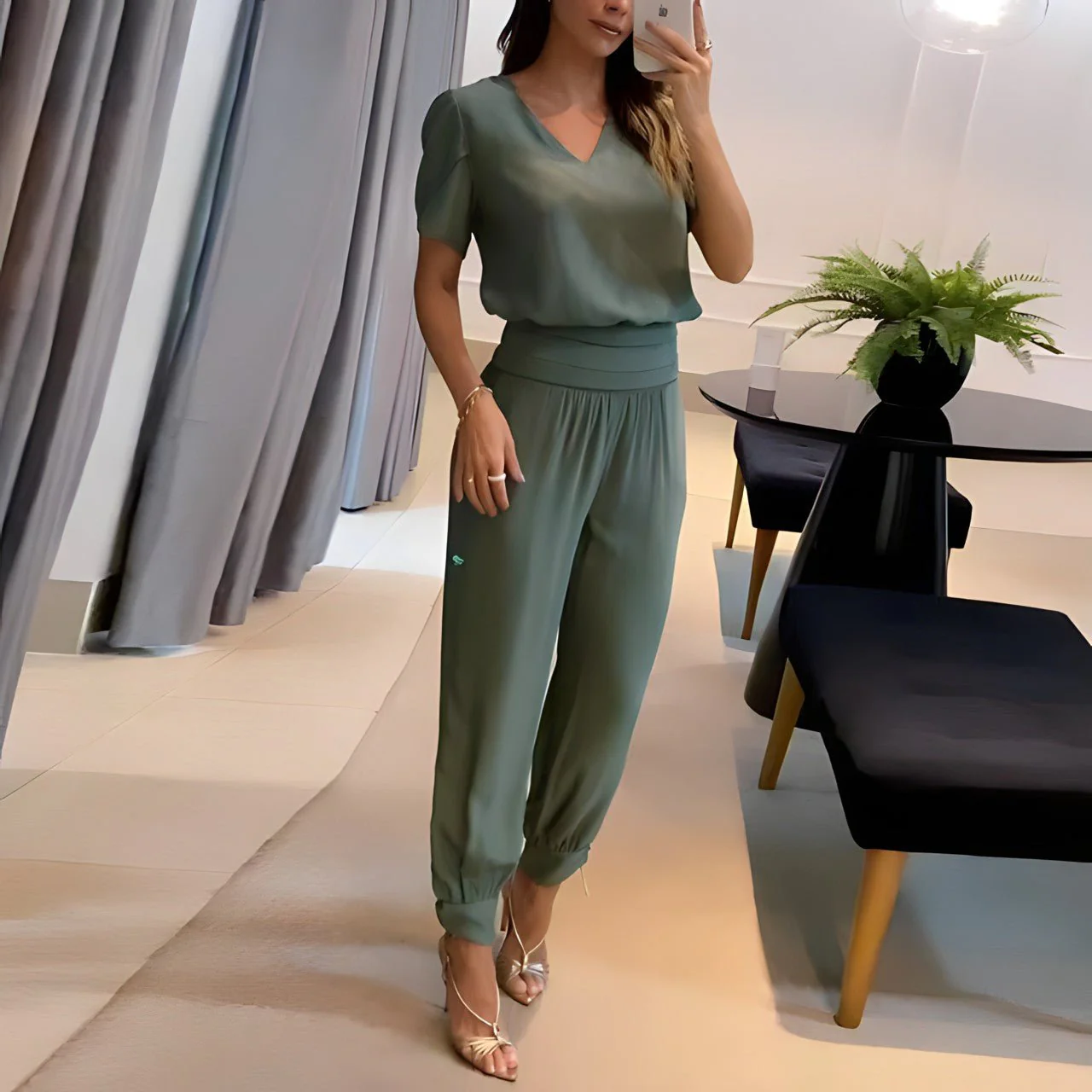 Nathalie - Damen Bluse & Hose Set - Image 4