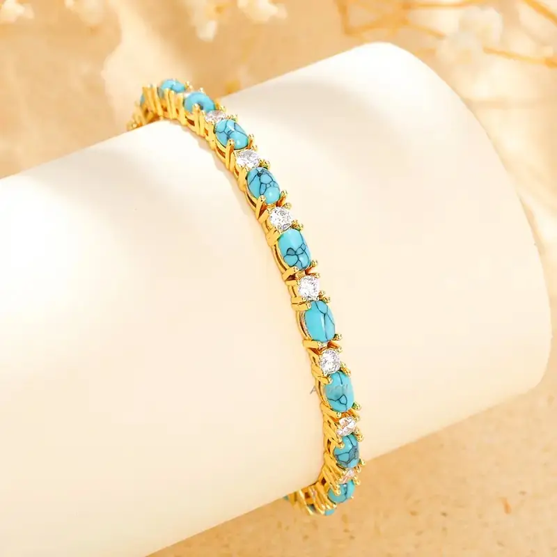 Natürliche Türkisarmband mit Goldakzenten - Image 5