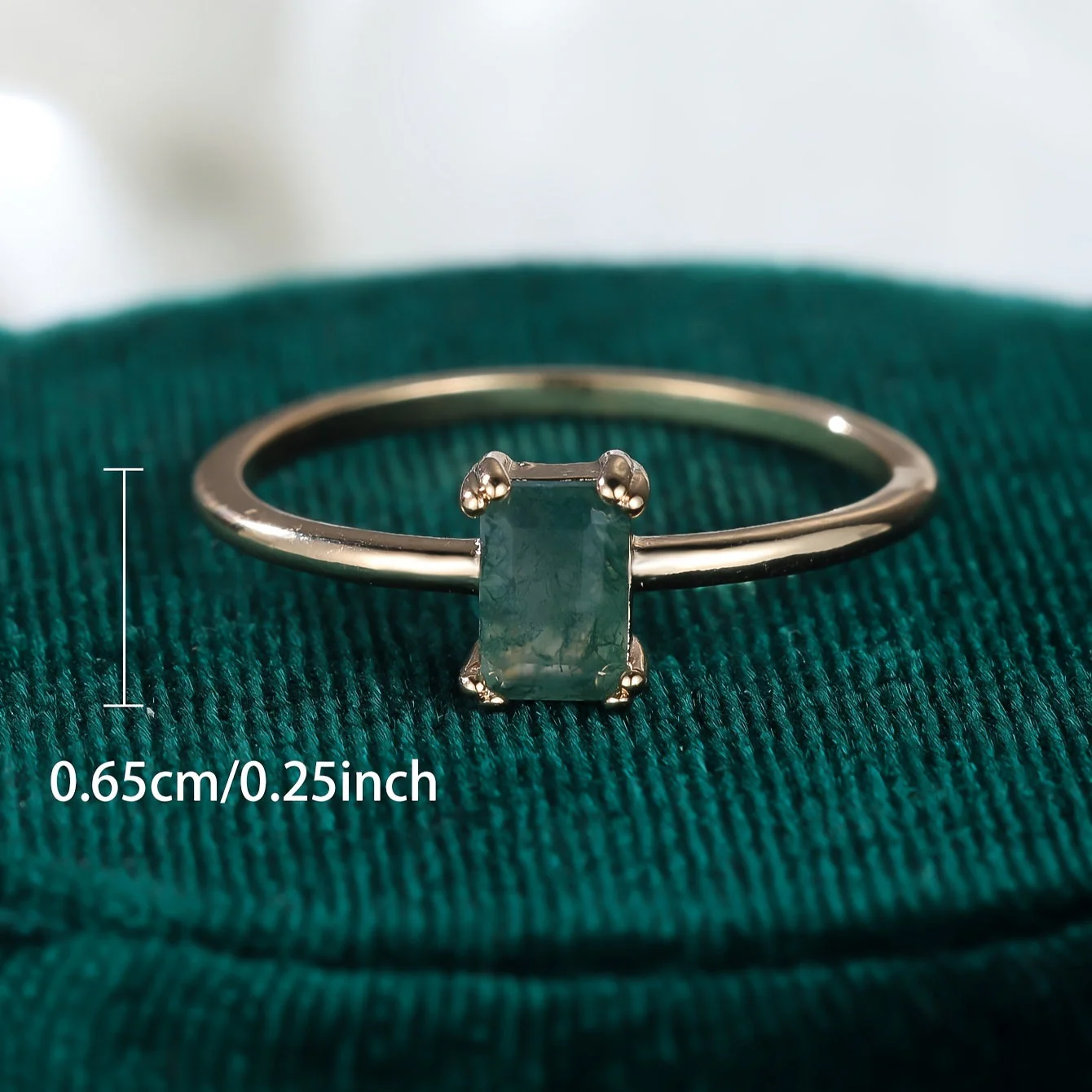 Natürlicher Moosachat Ring - Image 3
