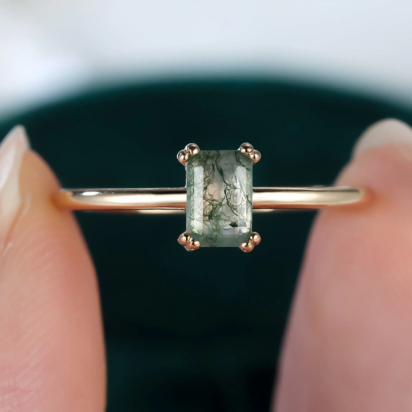 Natürlicher Moosachat Ring - Image 4