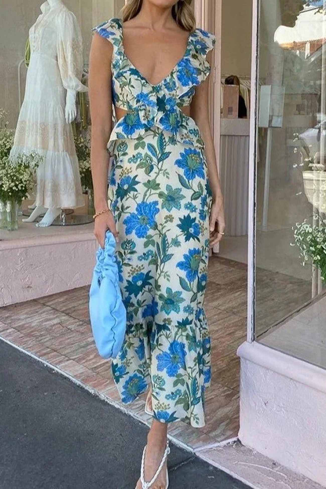 Nayix | Rüschen-Maxikleid Mit Cut-Outs - Image 4