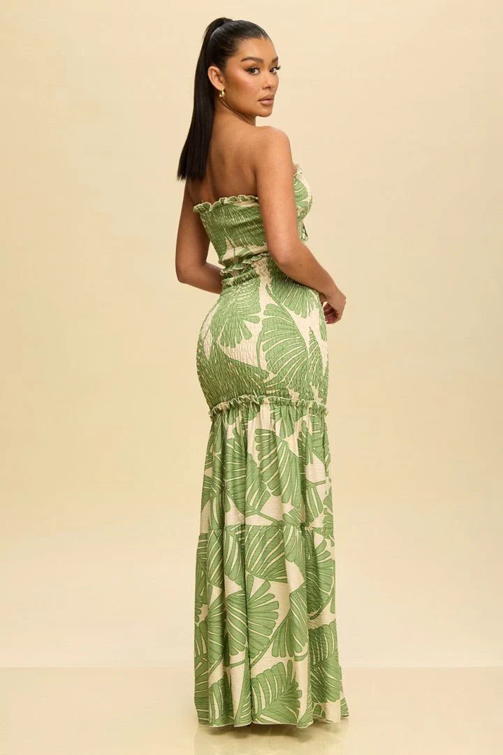 Naysa | Trägerloses Maxikleid mit tropischem Print - Image 2