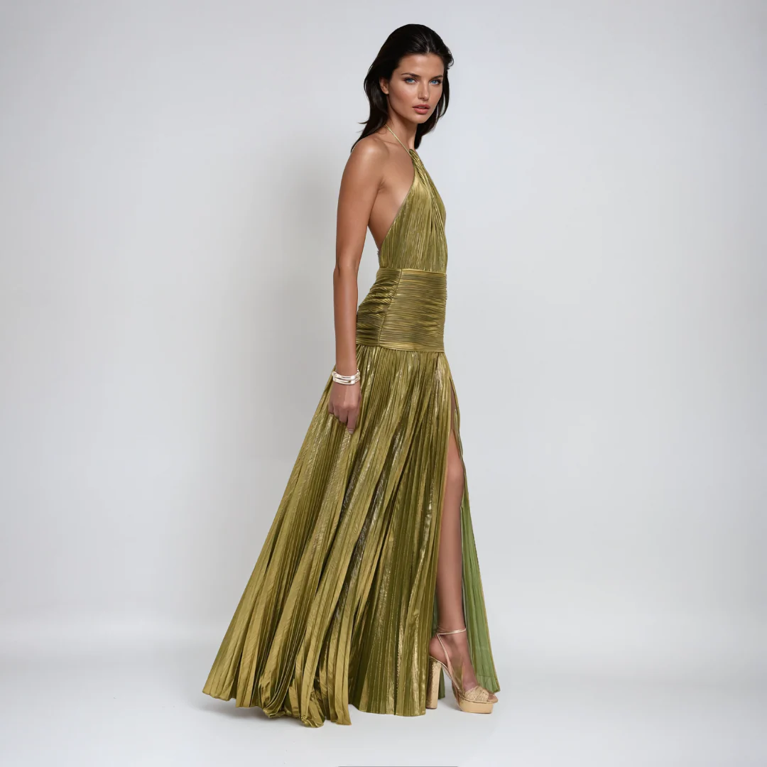 NEFIRA  | Langes metallisiertes Kleid - Image 3