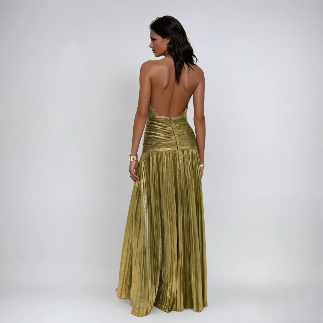 NEFIRA  | Langes metallisiertes Kleid - Image 4