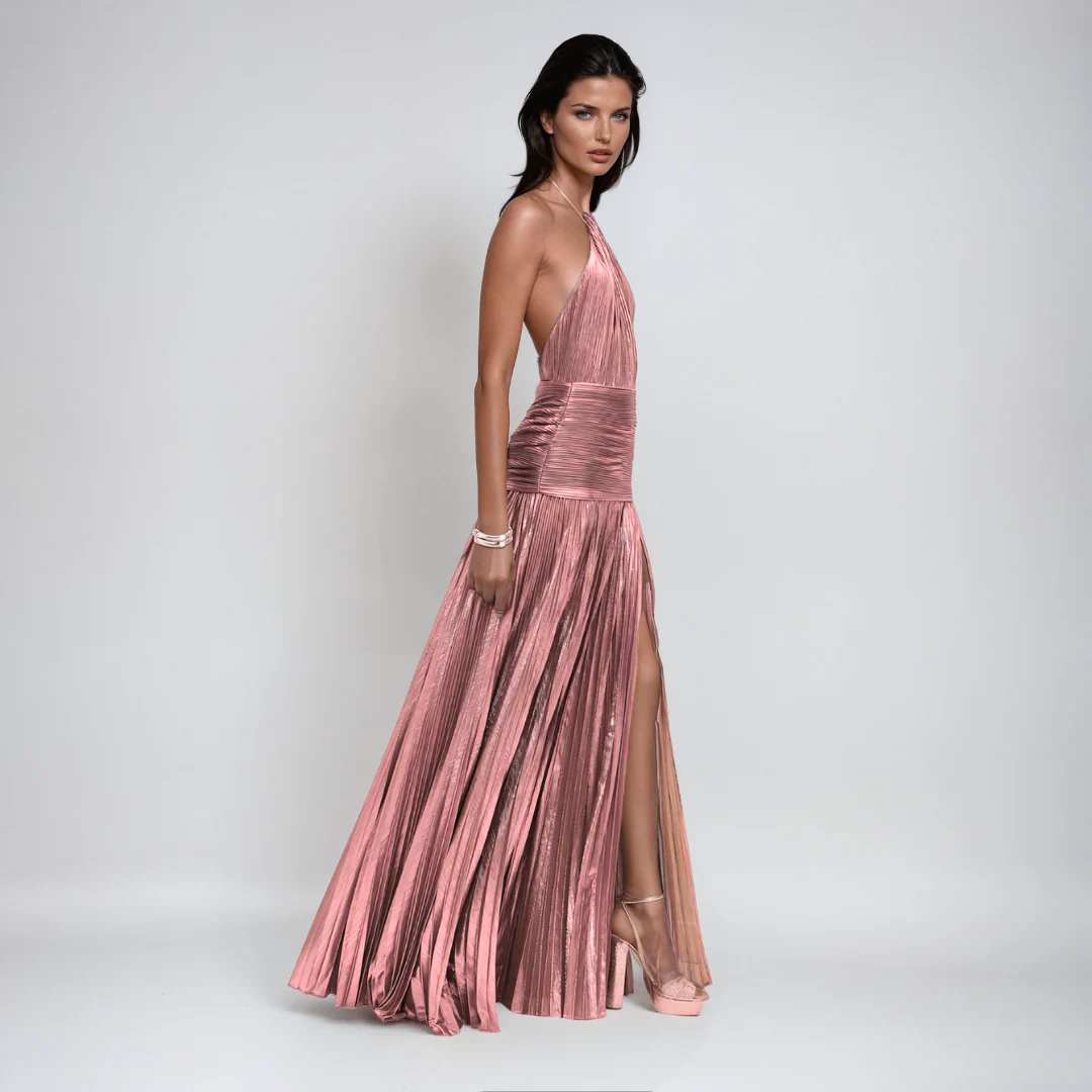 NEFIRA  | Langes metallisiertes Kleid - Image 6