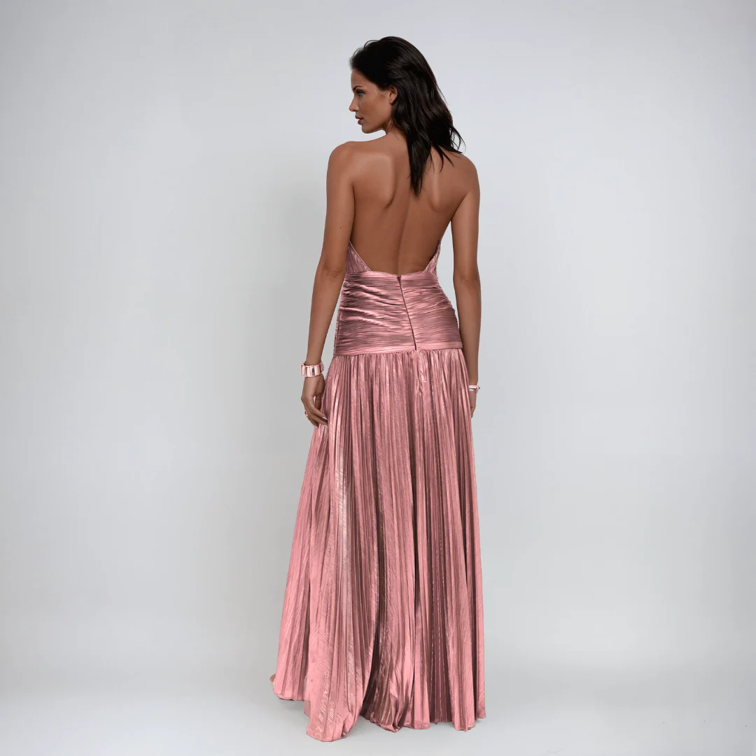 NEFIRA  | Langes metallisiertes Kleid - Image 7