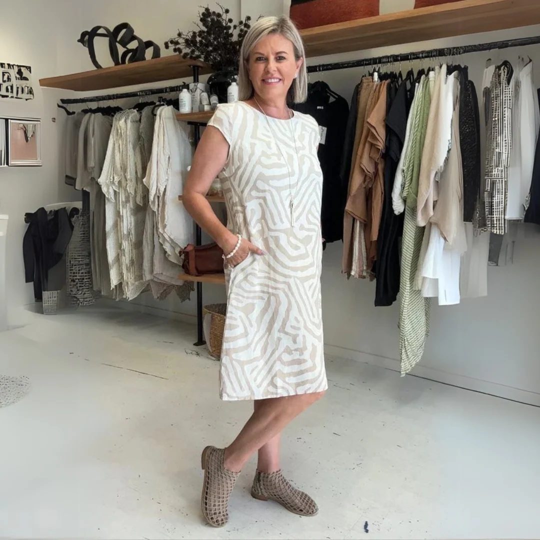 Nelia | Sommerkleid mit Rundhalsausschnitt und elegantem Muster - Image 5