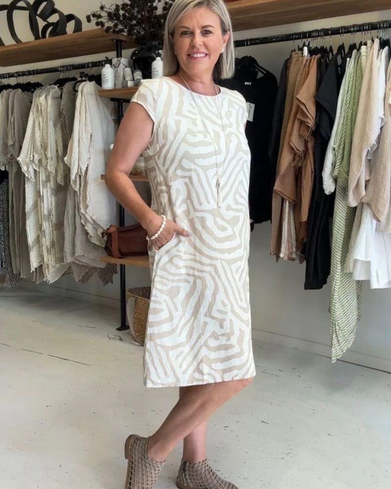 Nelia | Sommerkleid mit Rundhalsausschnitt und schönem Print - Image 6