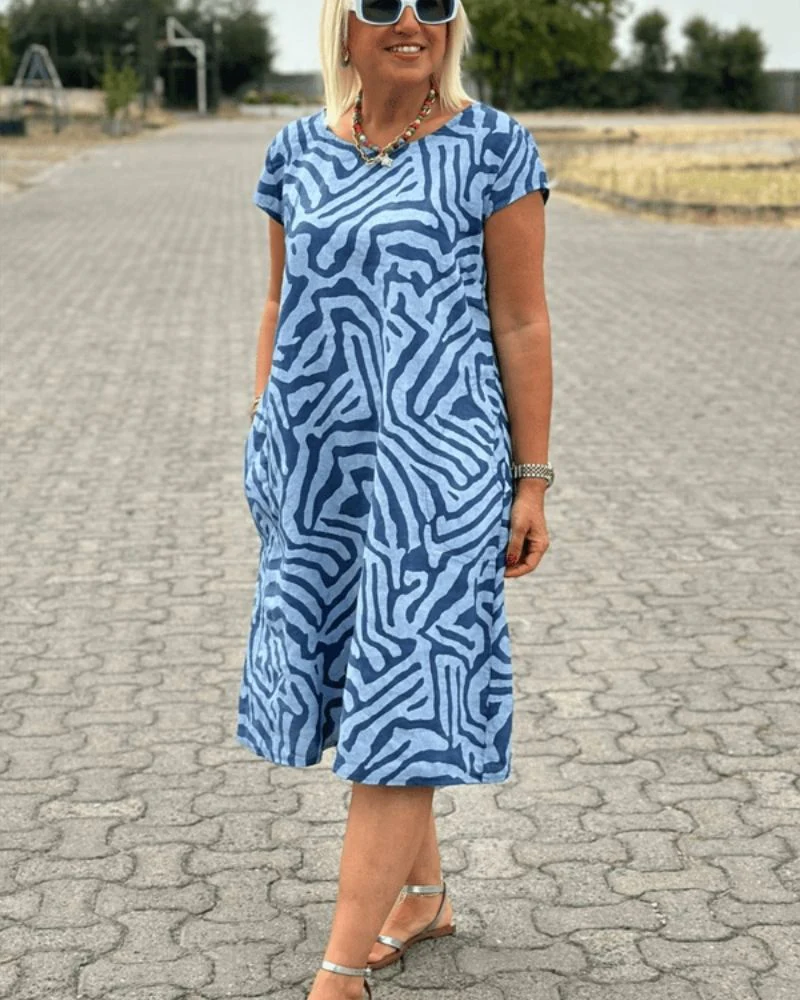 Nelia | Sommerkleid mit Rundhalsausschnitt und schönem Print - Image 7