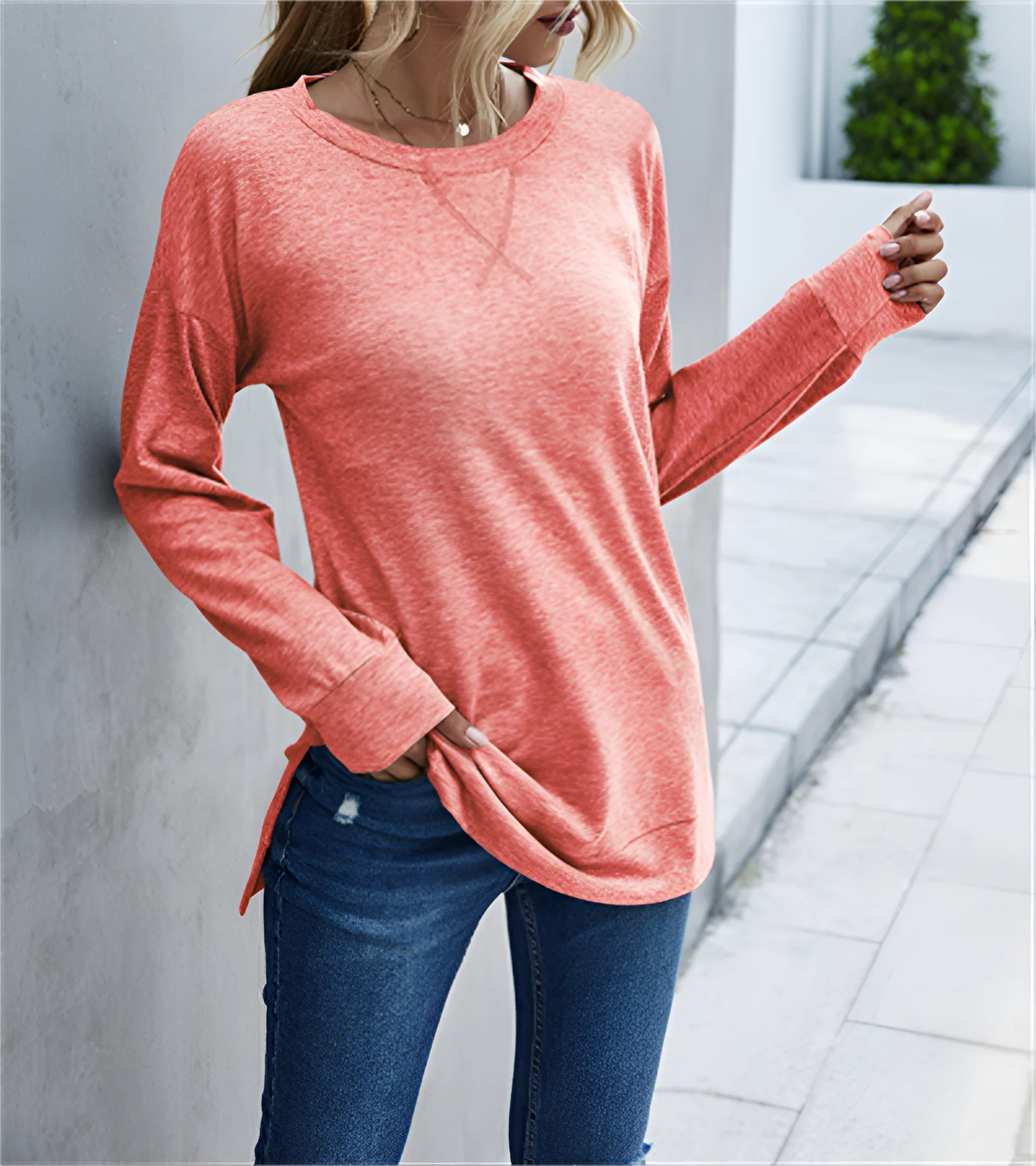 Nelly | Schickes Langarm-Shirt mit Kreuzsaum - Image 9