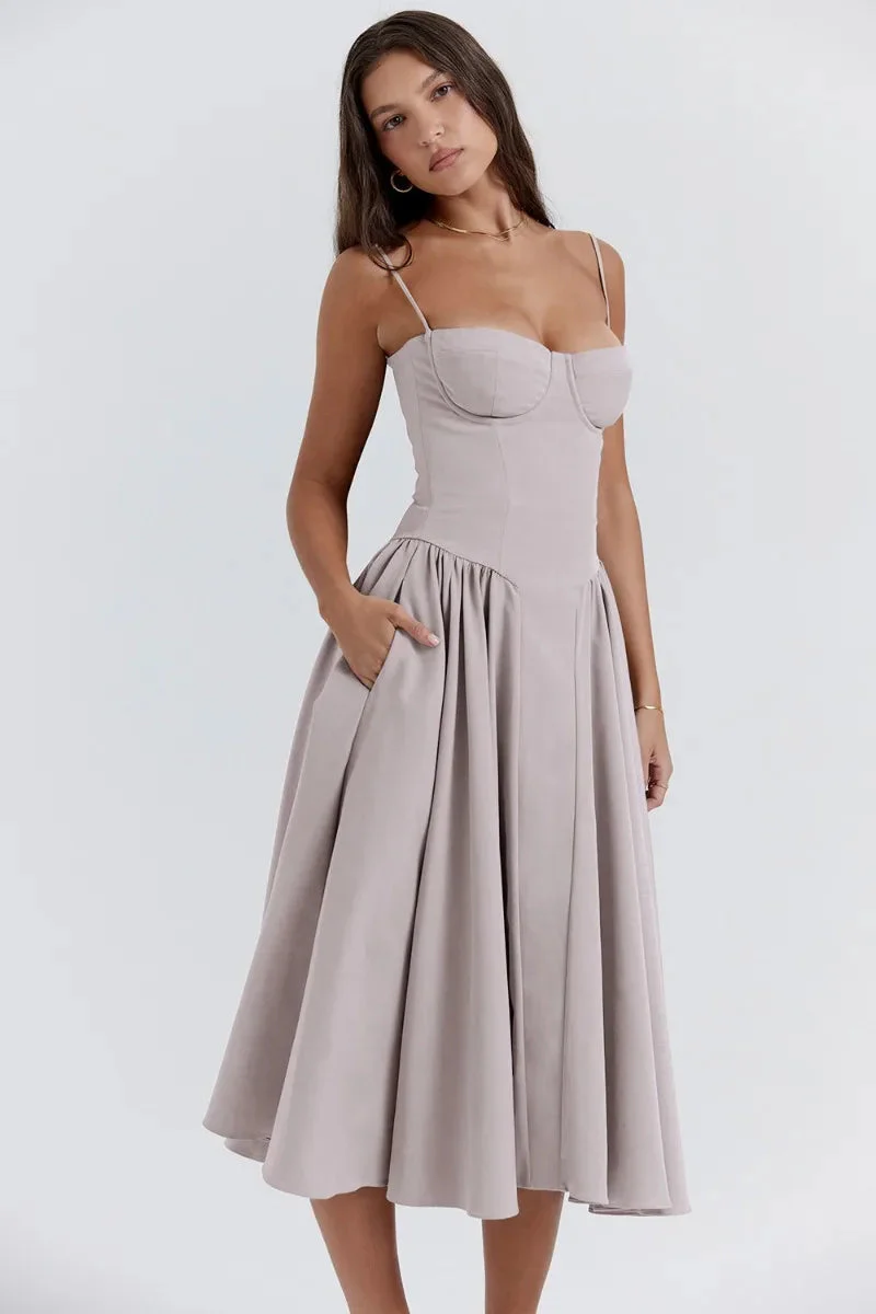 Nina - Ärmelloses Korsett-Midikleid - Image 15