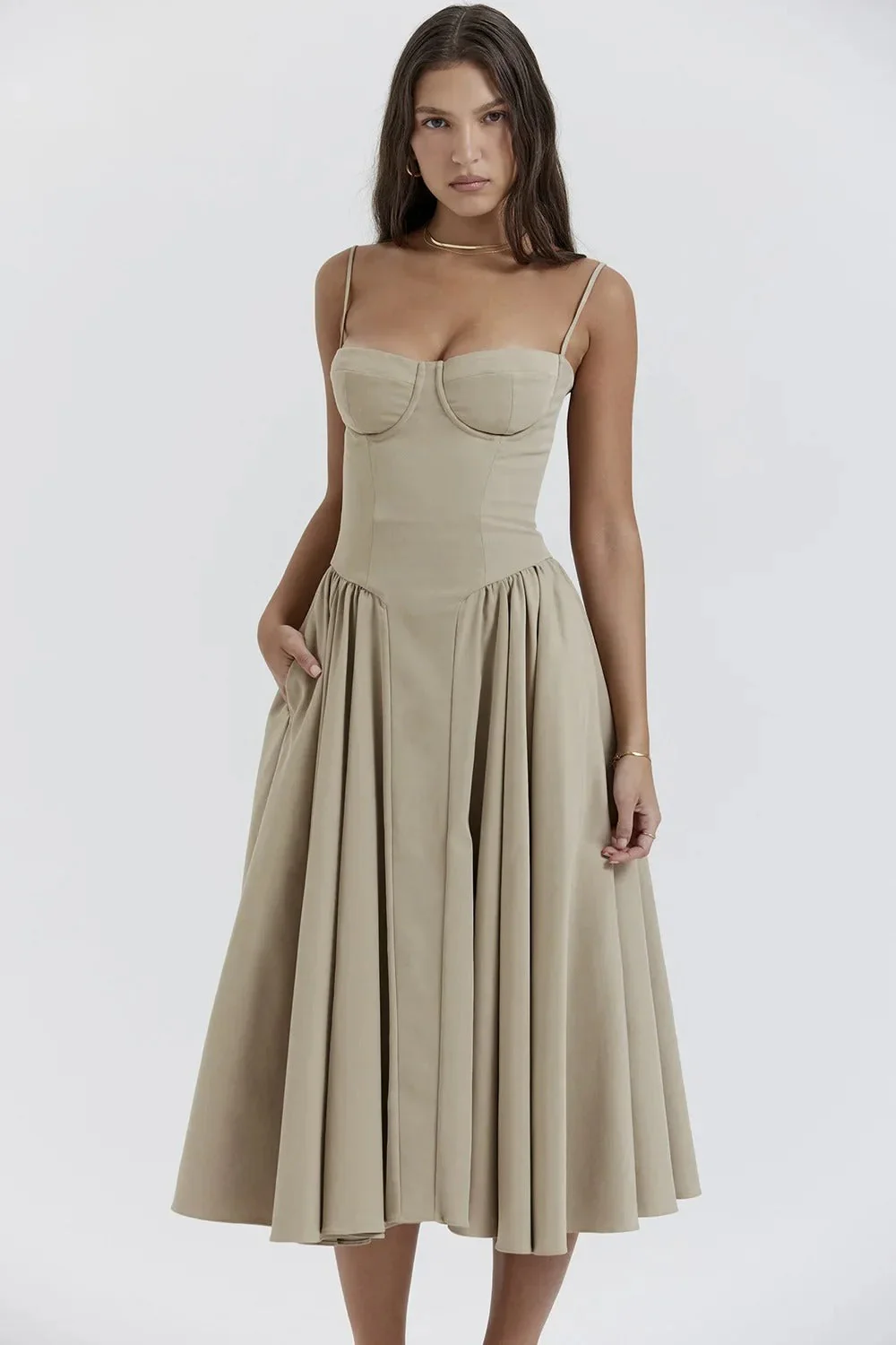 Nina - Ärmelloses Korsett-Midikleid - Image 17