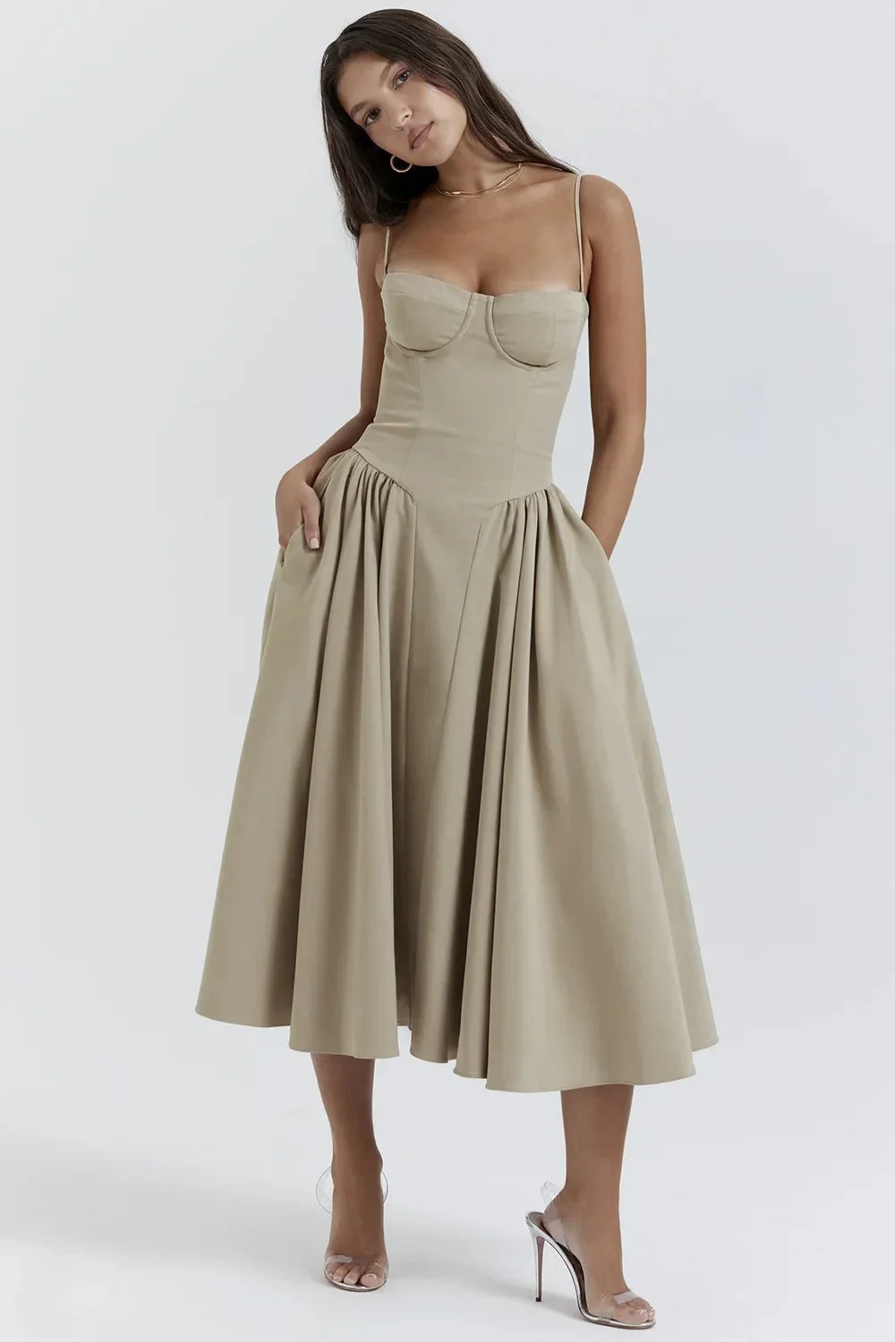 Nina - Ärmelloses Korsett-Midikleid - Image 18
