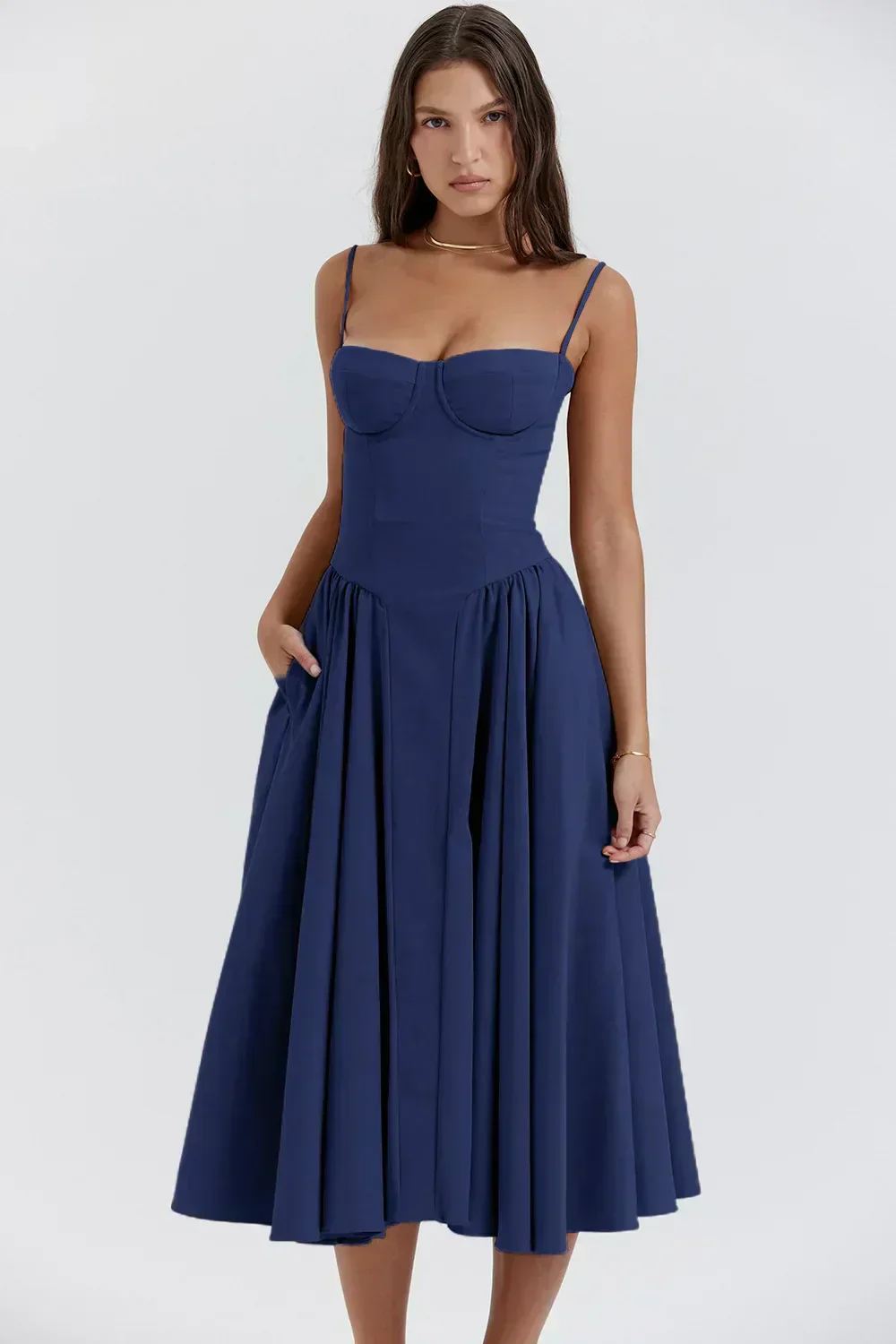 Nina - Ärmelloses Korsett-Midikleid - Image 23
