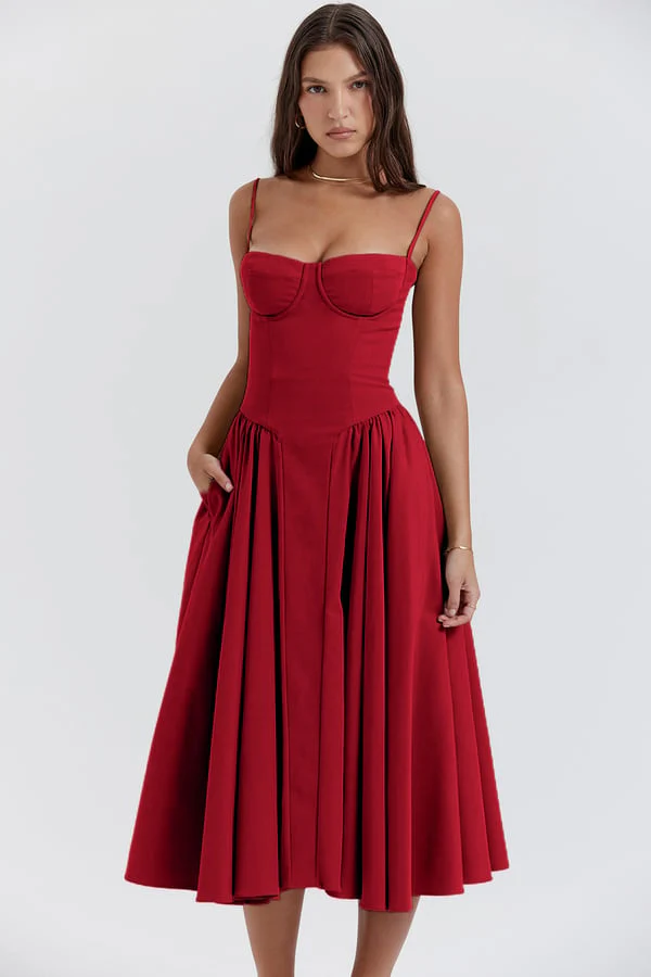 Nina - Ärmelloses Korsett-Midikleid - Image 24
