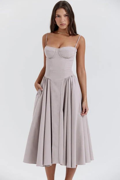 Nina - Ärmelloses Korsett-Midikleid - Image 27