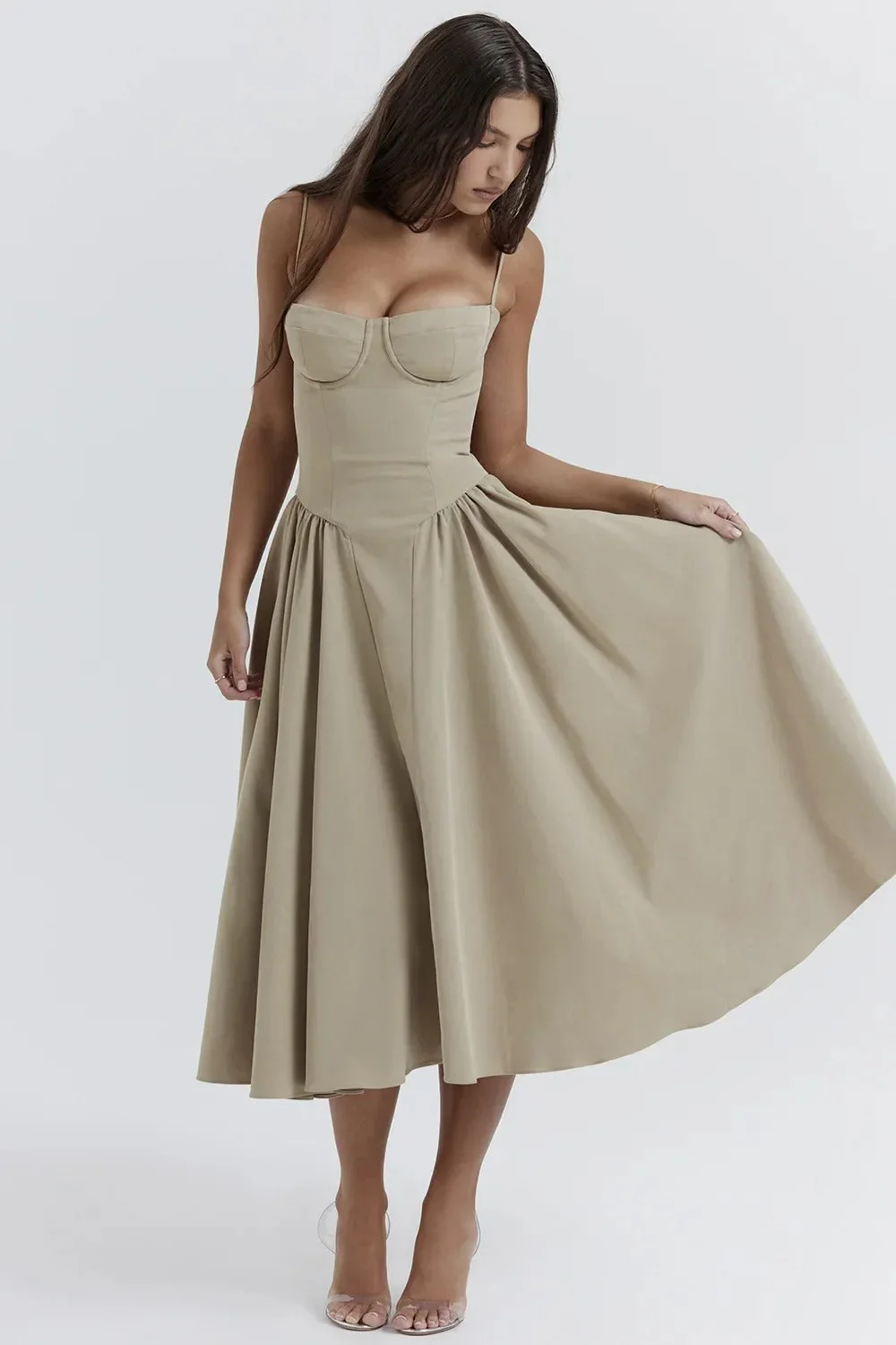 Nina - Ärmelloses Korsett-Midikleid - Image 28