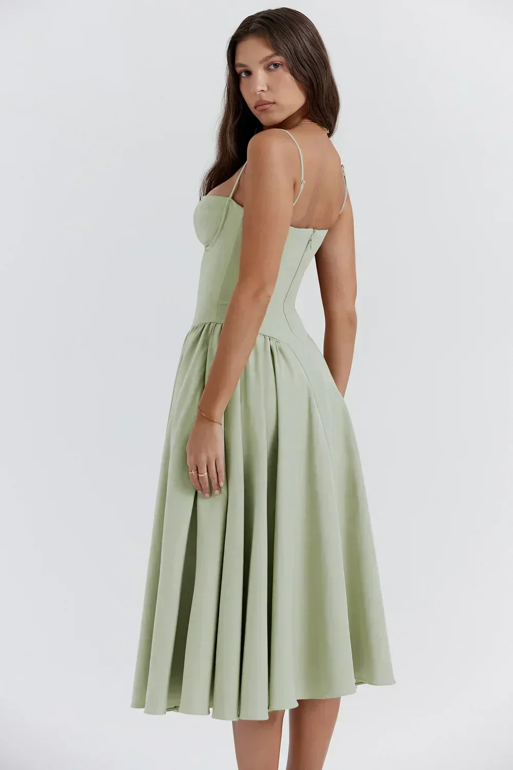 Nina - Ärmelloses Korsett-Midikleid - Image 3