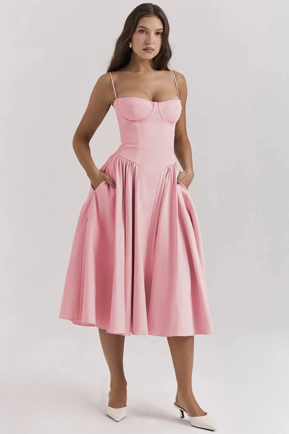 Nina - Ärmelloses Korsett-Midikleid - Image 5