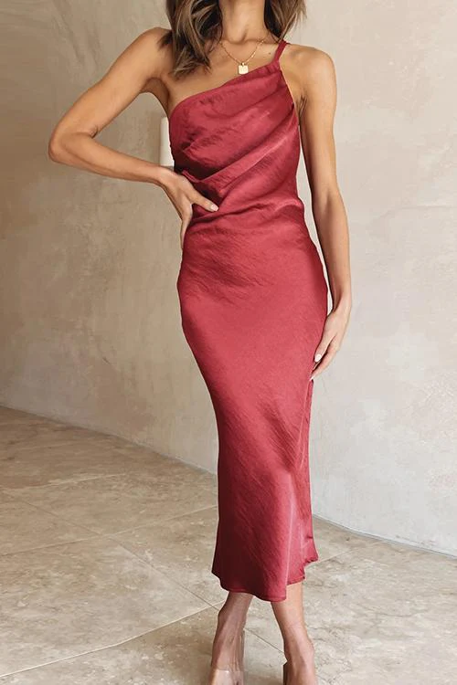 Nina | Ein-Schulter-Midi-Kleid - Image 28