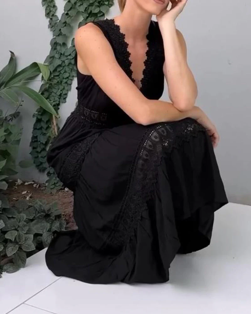 Ninfea | Ärmelloses Midikleid im Boho-Stil mit Spitzendetails - Image 8