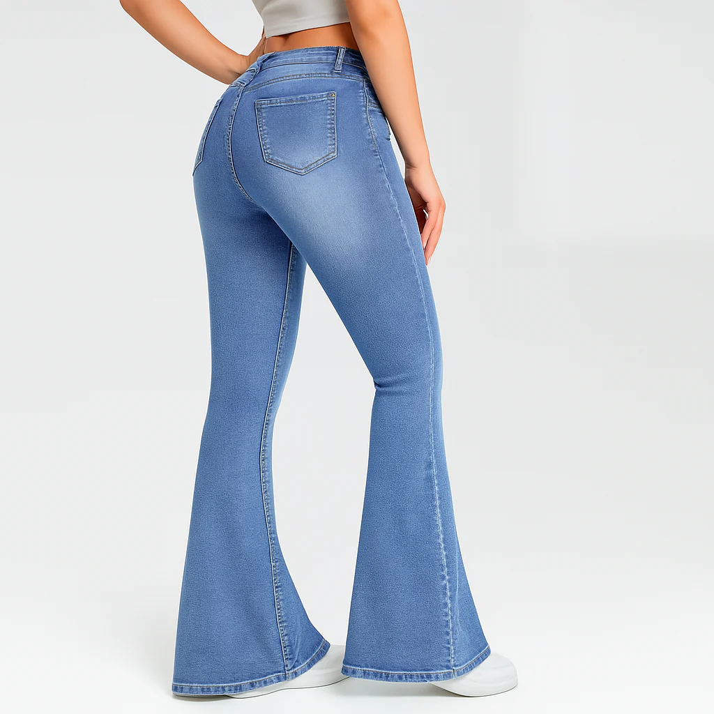 Noa – Damen-Schlagjeans mit hohem Bund – Skinny Fit, einfarbig, extra lang - Image 2