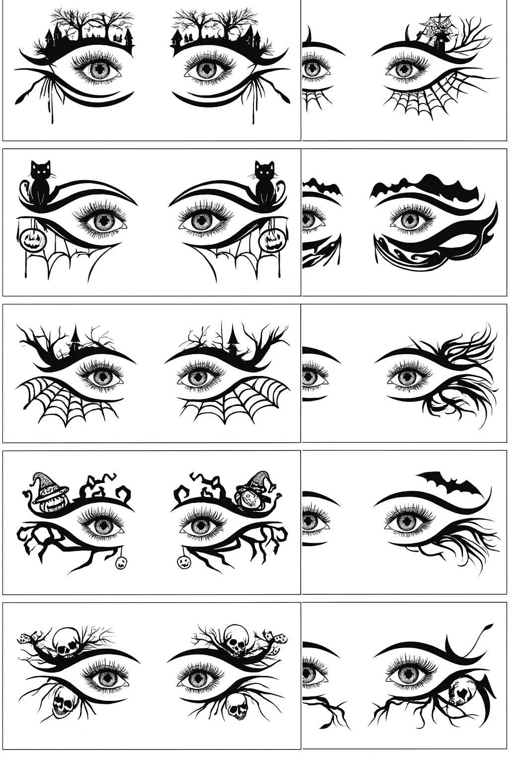 Noctora | Halloween-Tattoo-Sticker-Set mit 10 Designs für Gesicht und Körper - Image 3