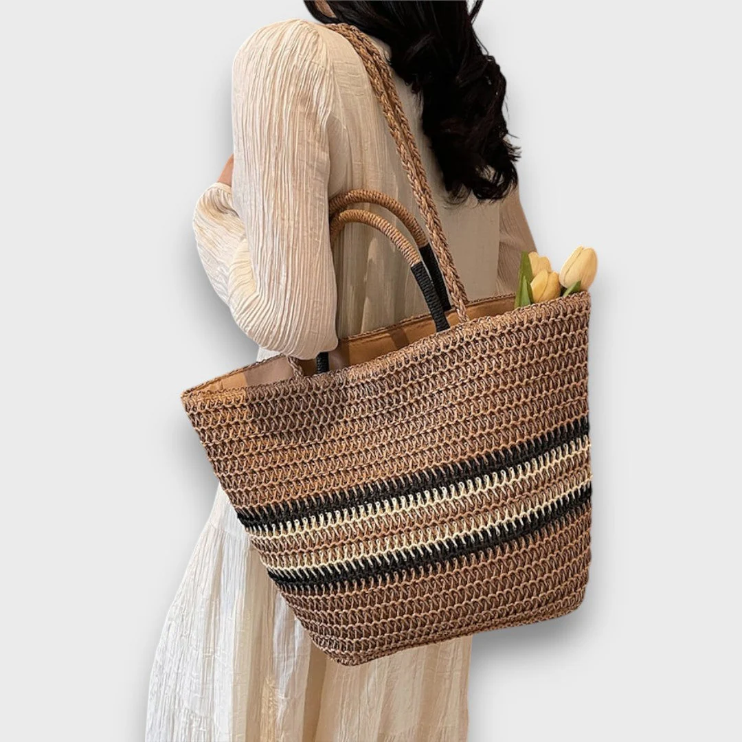 Noelle – Gestreifte Strohtasche für den Sommer - Image 2
