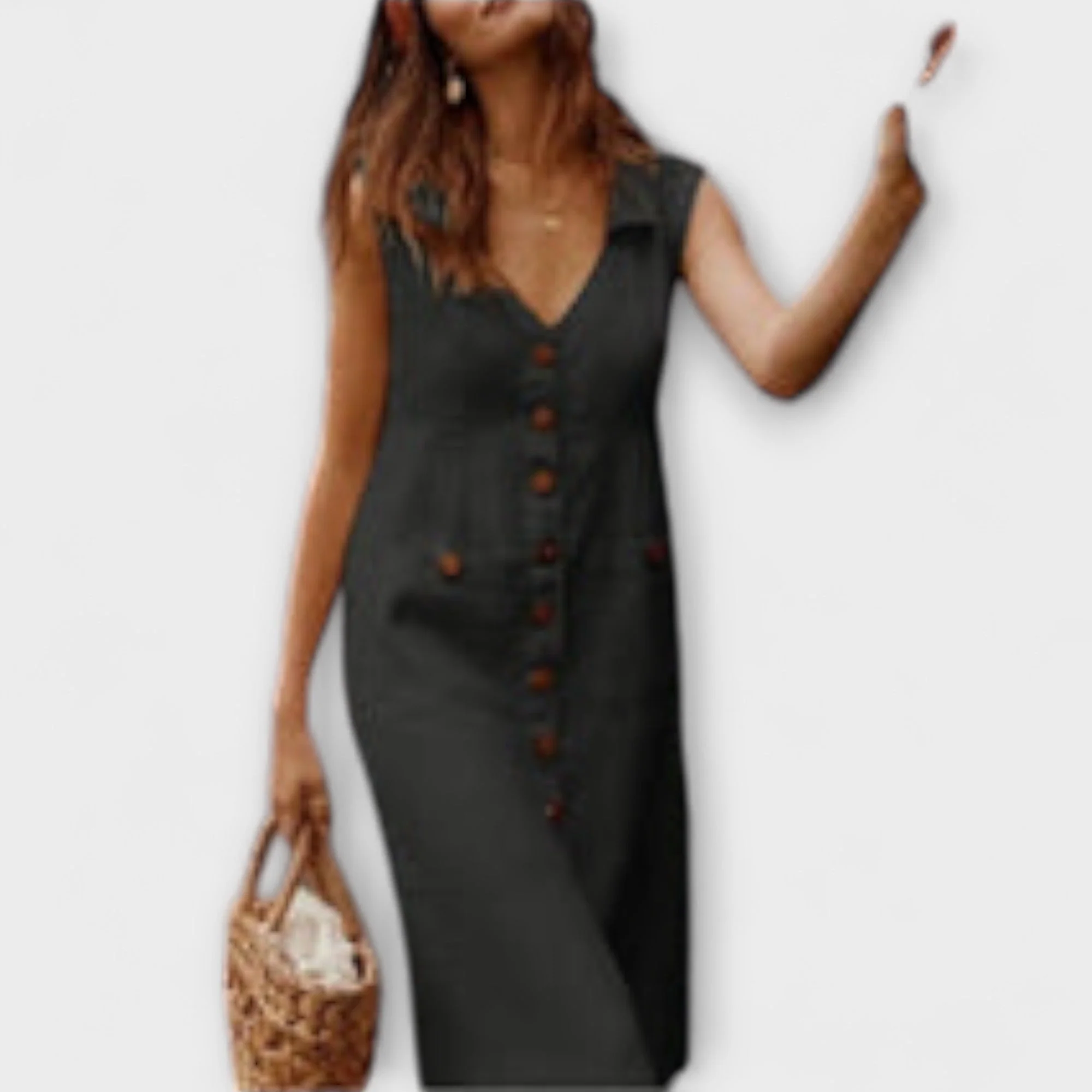 Noellea – A-Linien-Kleid mit Umlegekragen aus Leinenmix - Image 2
