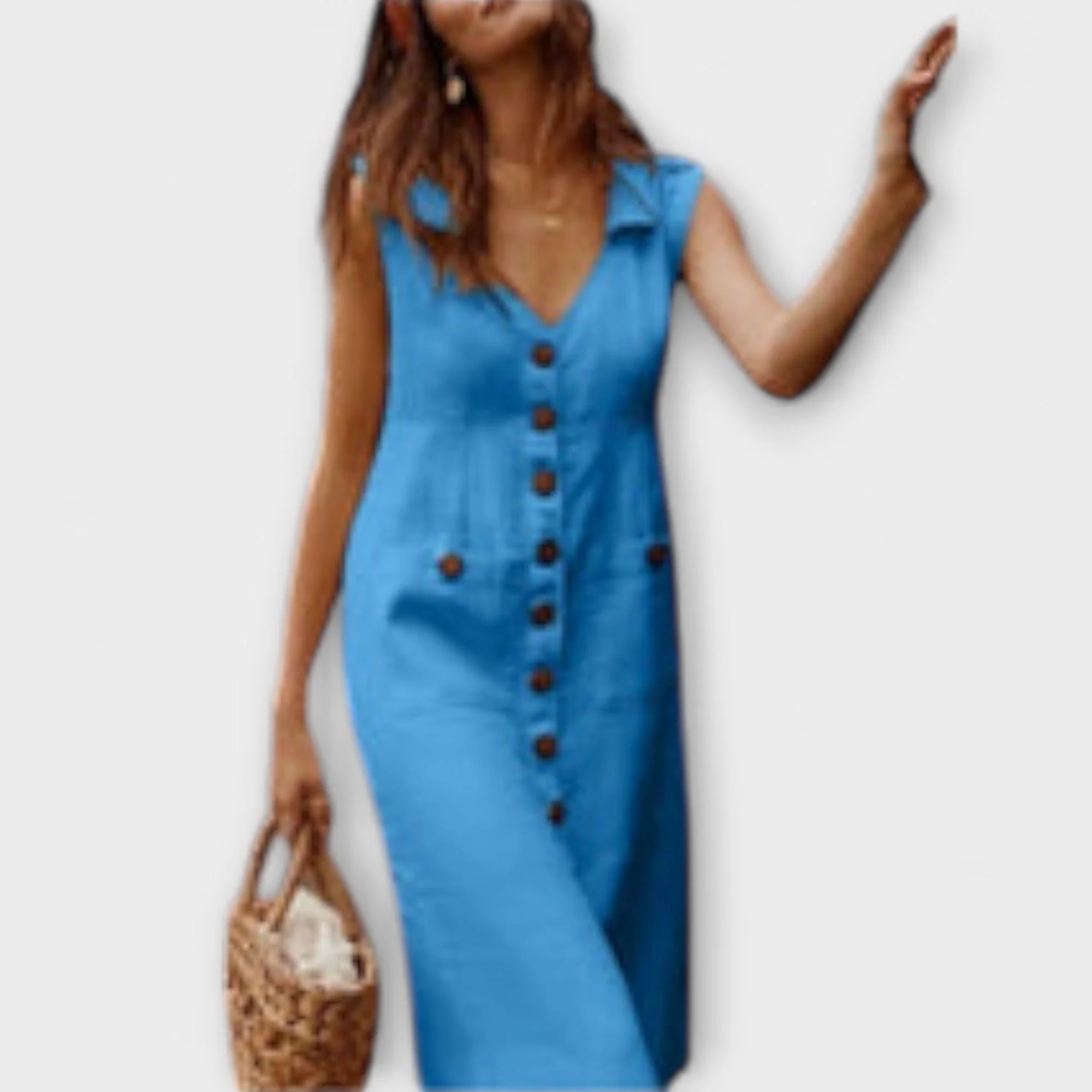 Noellea – A-Linien-Kleid mit Umlegekragen aus Leinenmix - Image 3
