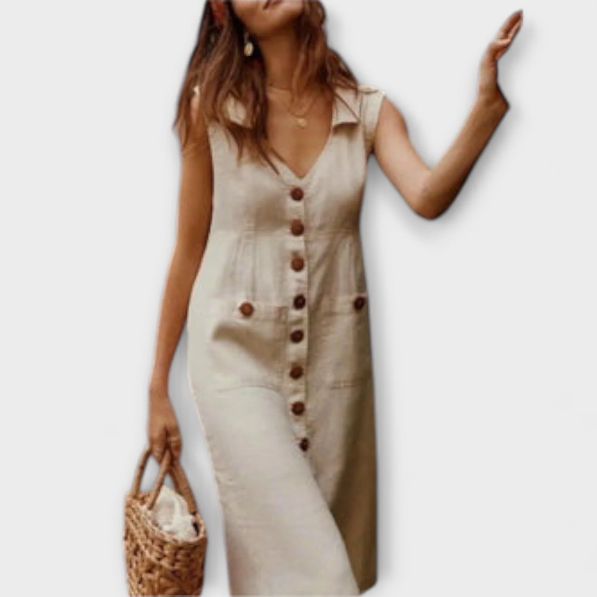 Noellea – A-Linien-Kleid mit Umlegekragen aus Leinenmix - Image 4