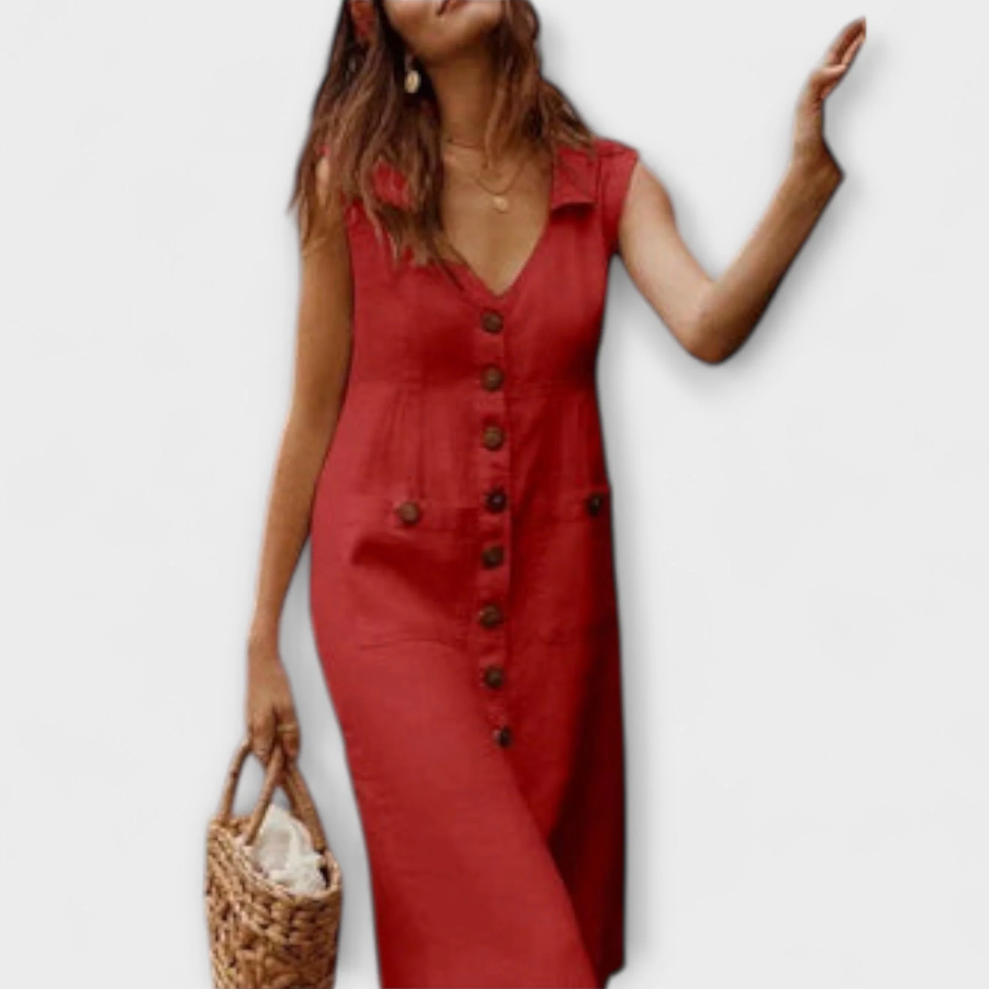 Noellea – A-Linien-Kleid mit Umlegekragen aus Leinenmix - Image 5