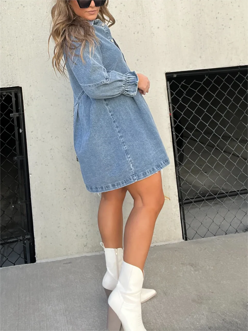 Nola | Stilvolles Denim-Midi-Kleid mit Umlegekragen - Image 5
