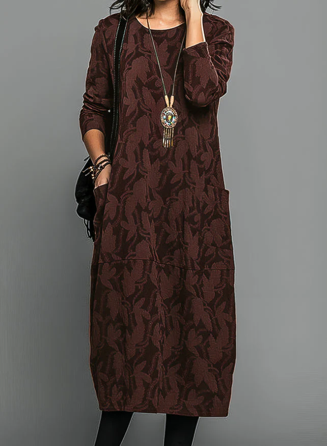 Nora – Gemustertes Midikleid mit lockerem Schnitt Damen - Image 2