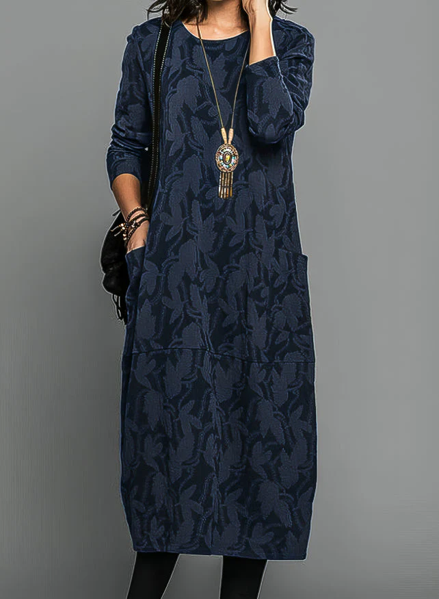 Nora – Gemustertes Midikleid mit lockerem Schnitt Damen - Image 3