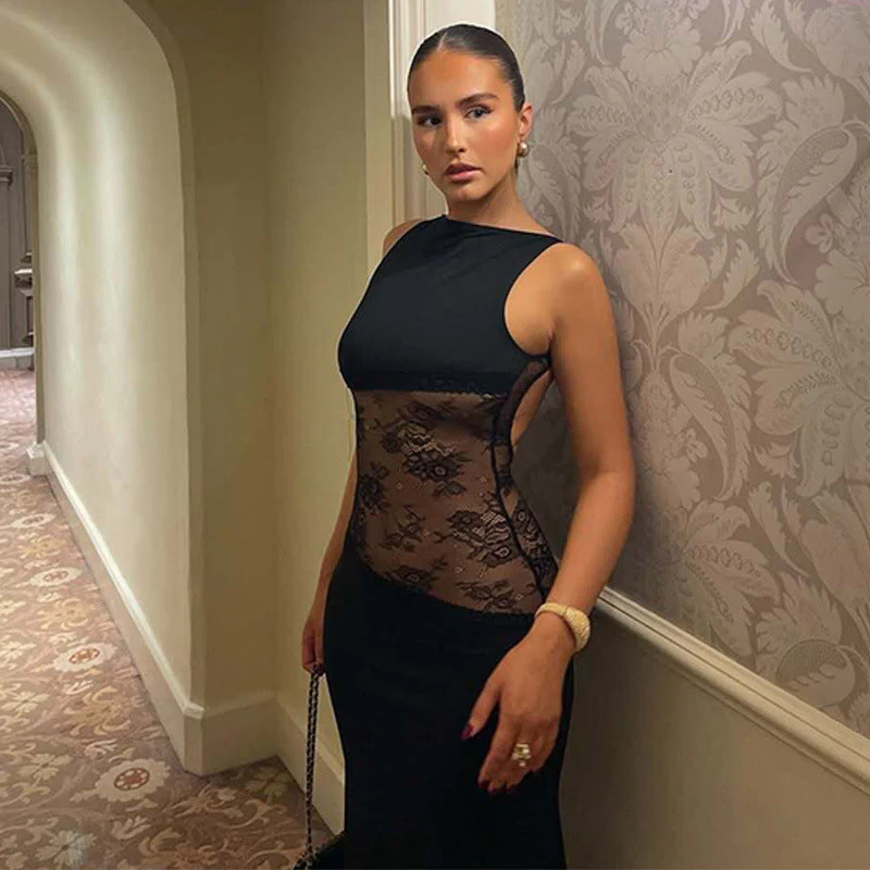 Nora | Lange Transparente Spitzenkleid - Image 8