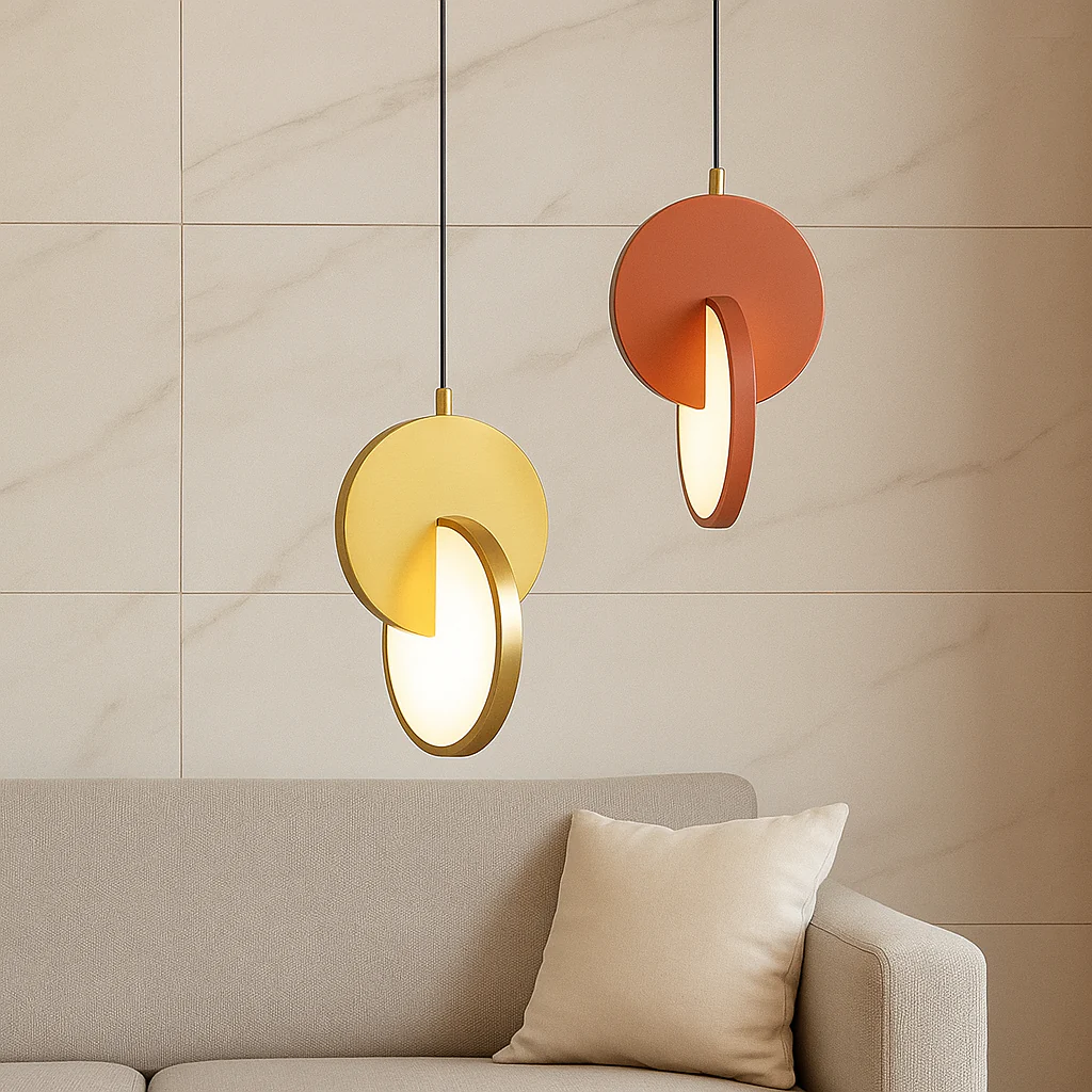 NordicGlow – Moderne skandinavische LED-Pendellampe mit rundem Rahmen und warmem Glühen - Image 3