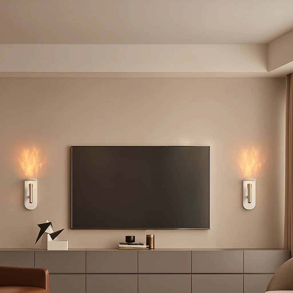 NordiFlame – Einstellbare nordische LED-Wandleuchte mit Flammeneffekt - Image 2