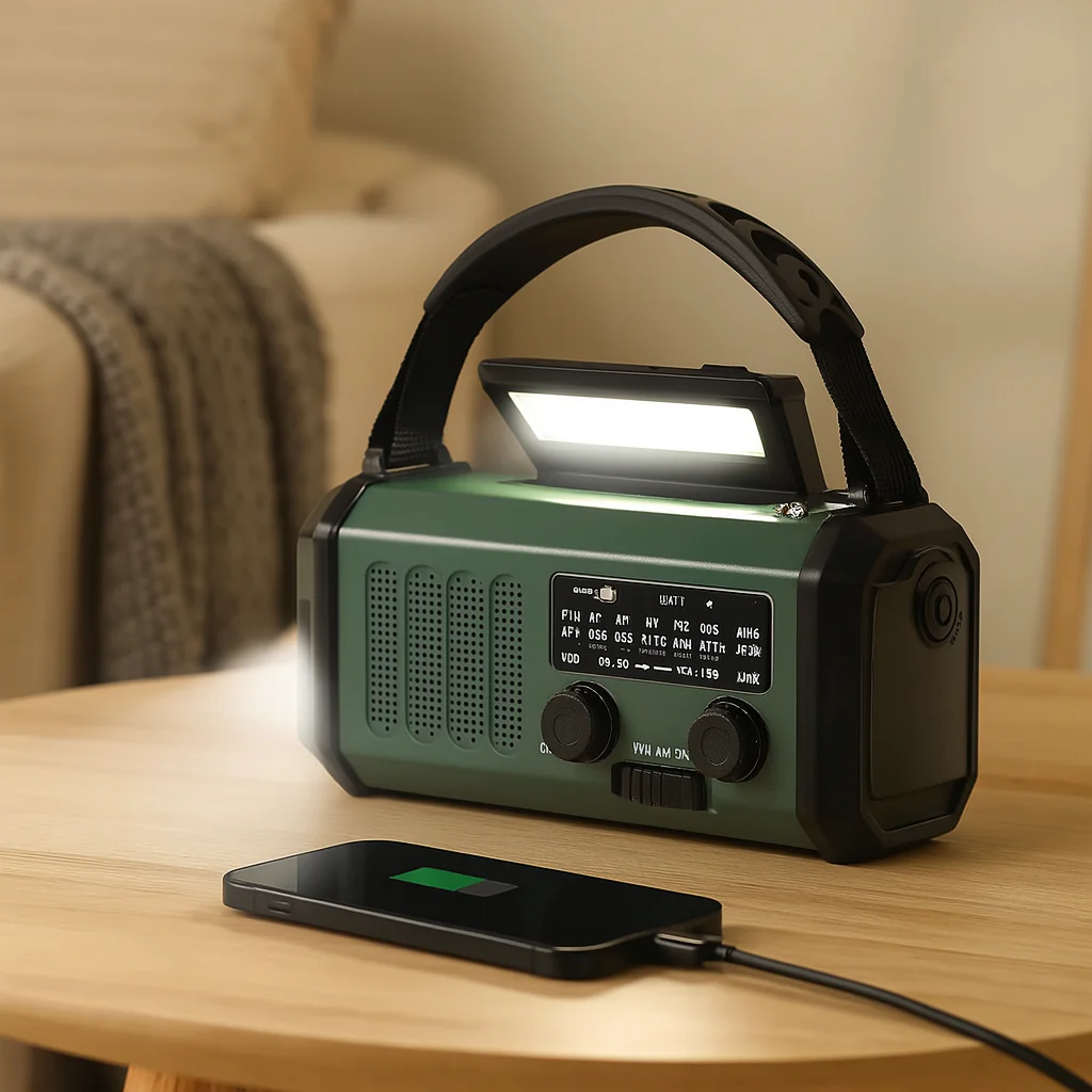 Notfallradio mit Solarpanel und Handkurbel – 10.000-mAh-Powerbank, AM/FM-Wetterradio, Taschenlampe, SOS- und Handy-Ladegerät - Image 3